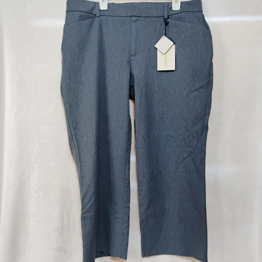 41 Hawthorn Women 18 W Blue Grey Adjustable Hem Stretch Dress Pants Trousers NWT - Picture 2 of 10